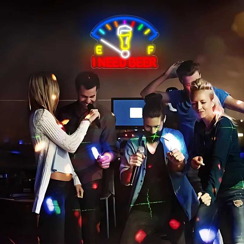 I Need Beer Neon Sign for Wall Decor Beer LED Light Bar Neon Light for Man Cave Bar Party Restaurant Christmas Birthday Gift Y250916