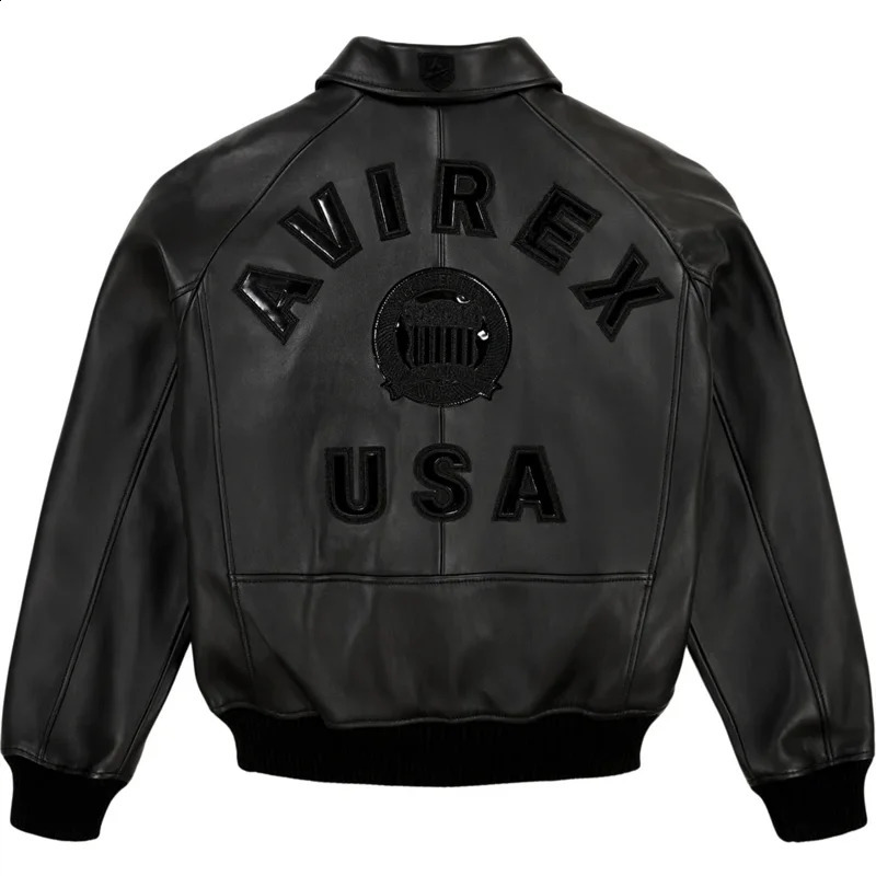 ArrivalsMens Real Lamb Leather Jacket American Size Classic Military Antique Autumn Bomber Coat 250915