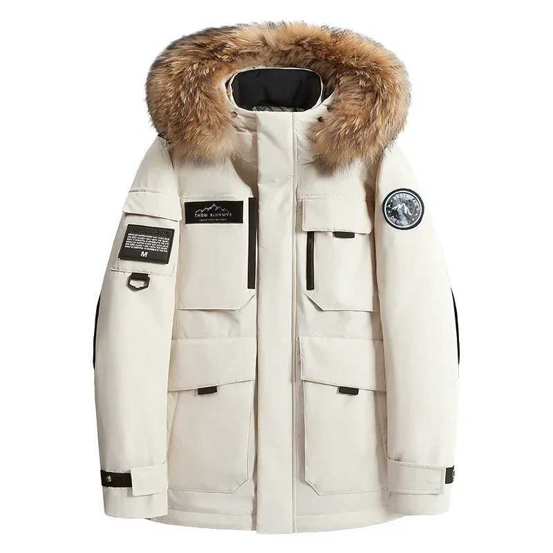 New Winter Mens Hooded Fur Collar Duck High Quty Waterproof Coats Fashion Parkas Male Casual Warm Down Jackets