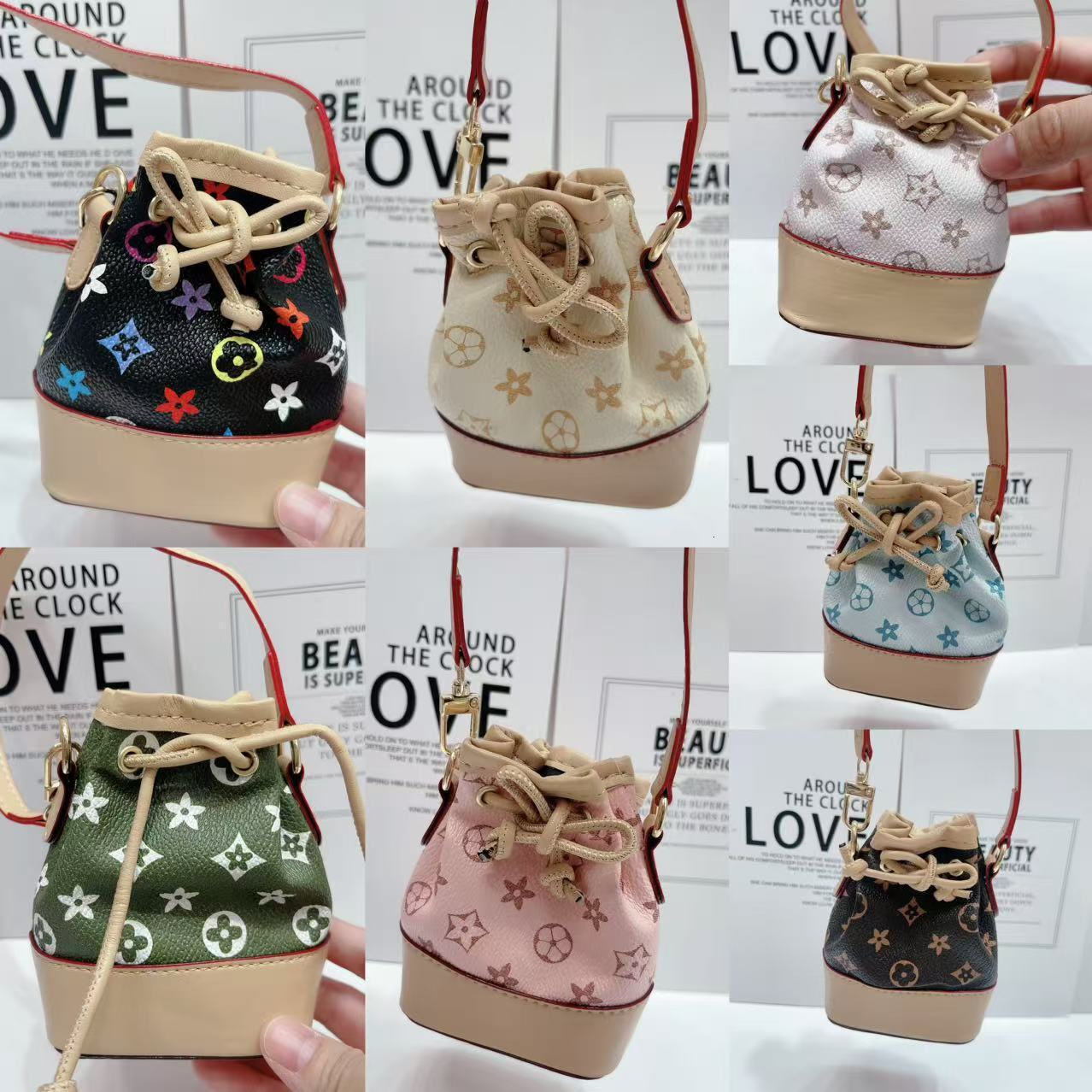 Bestseller Mini Coin Purse Bucket Print 2024 New Fashion Crossbody Women's Stylish Handheld Single Shoulder Bag ddmytues