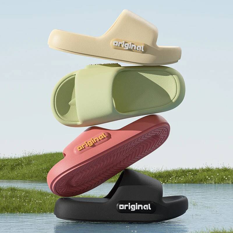 Thick Bottom Cloud Slippers Women Fashion Letter Print Platform Sandals Woman 2025 Comfortable Soft Sole Beach Pillow Slides ddmymonkey