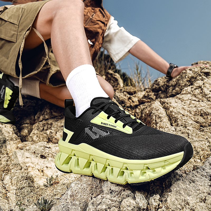 Men's Summer Breathable Mesh Running Shoes with Carbon Plate - Lightweight Cushioned Sneakers