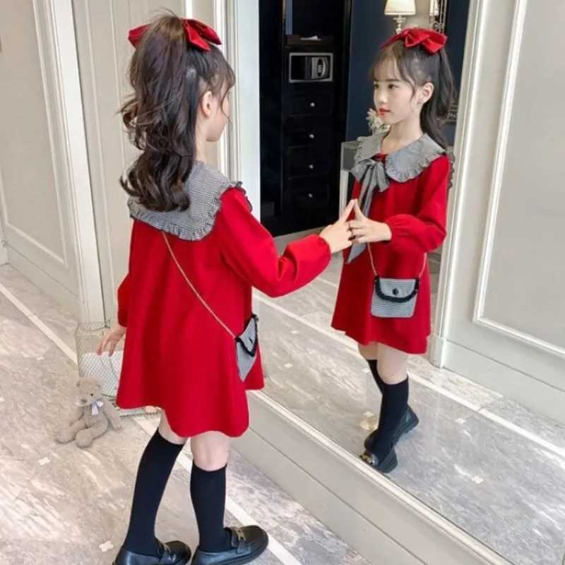 Girls 2025 Autumn New Sweet Princess Long Sleeve Stylish Dress for 412Y C250916