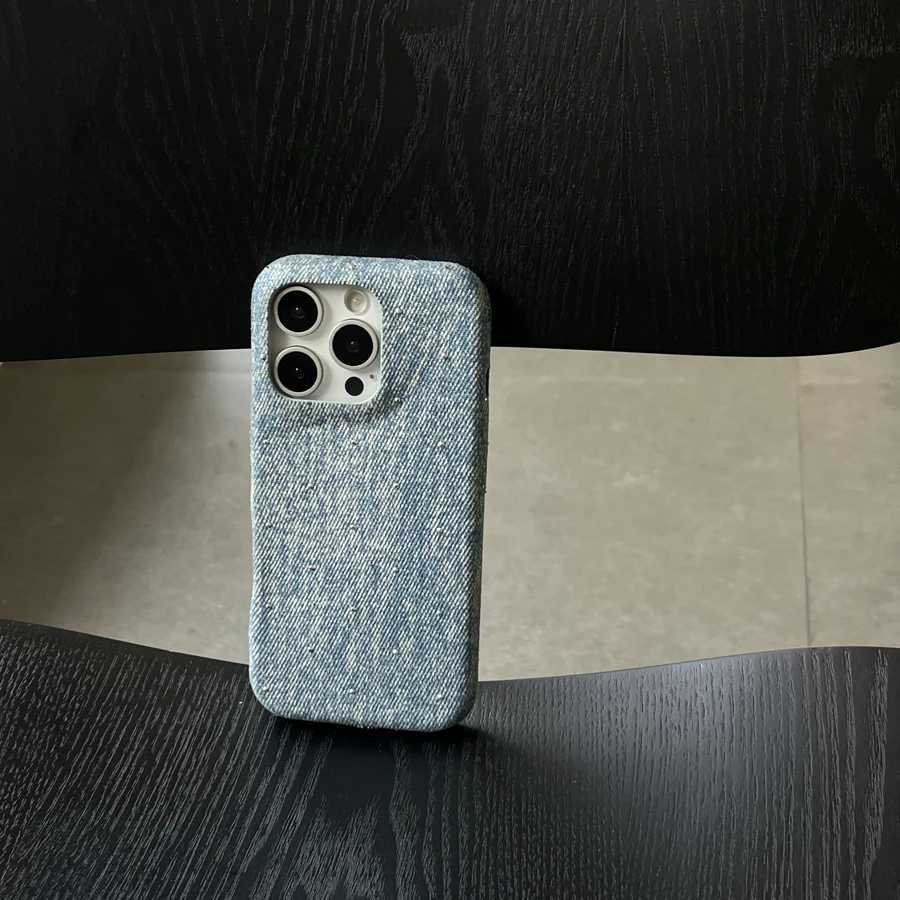 Fashion Denim Cloth Jeans Phone Case for iPhone 17 16 15 14 13 Pro Max Bumper Coque Skin Antiknock Fundas Cellphone Cover Y250916
