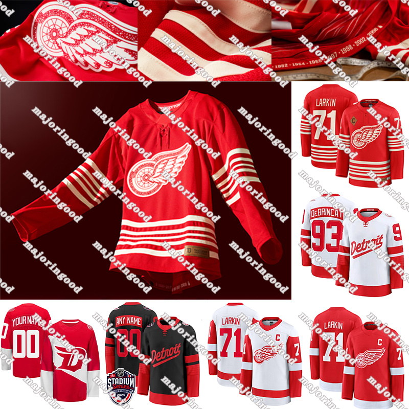 #71 Dylans Larkins detroites hockey jersey red wingsS jersey #88 Patrick Kane Alex DeBrincat Moritz Seider Simon Edvinsson Yzerman John Gibson Lucas Raymond jersey