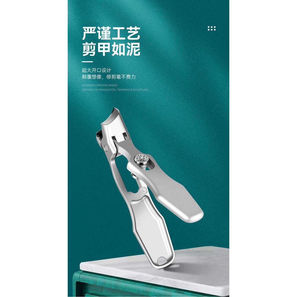 New Stainless Steel Anti-Splash Clippers (Black) Thick Nemesis Slanted Large Sharp Manicure Nail Clipper Set