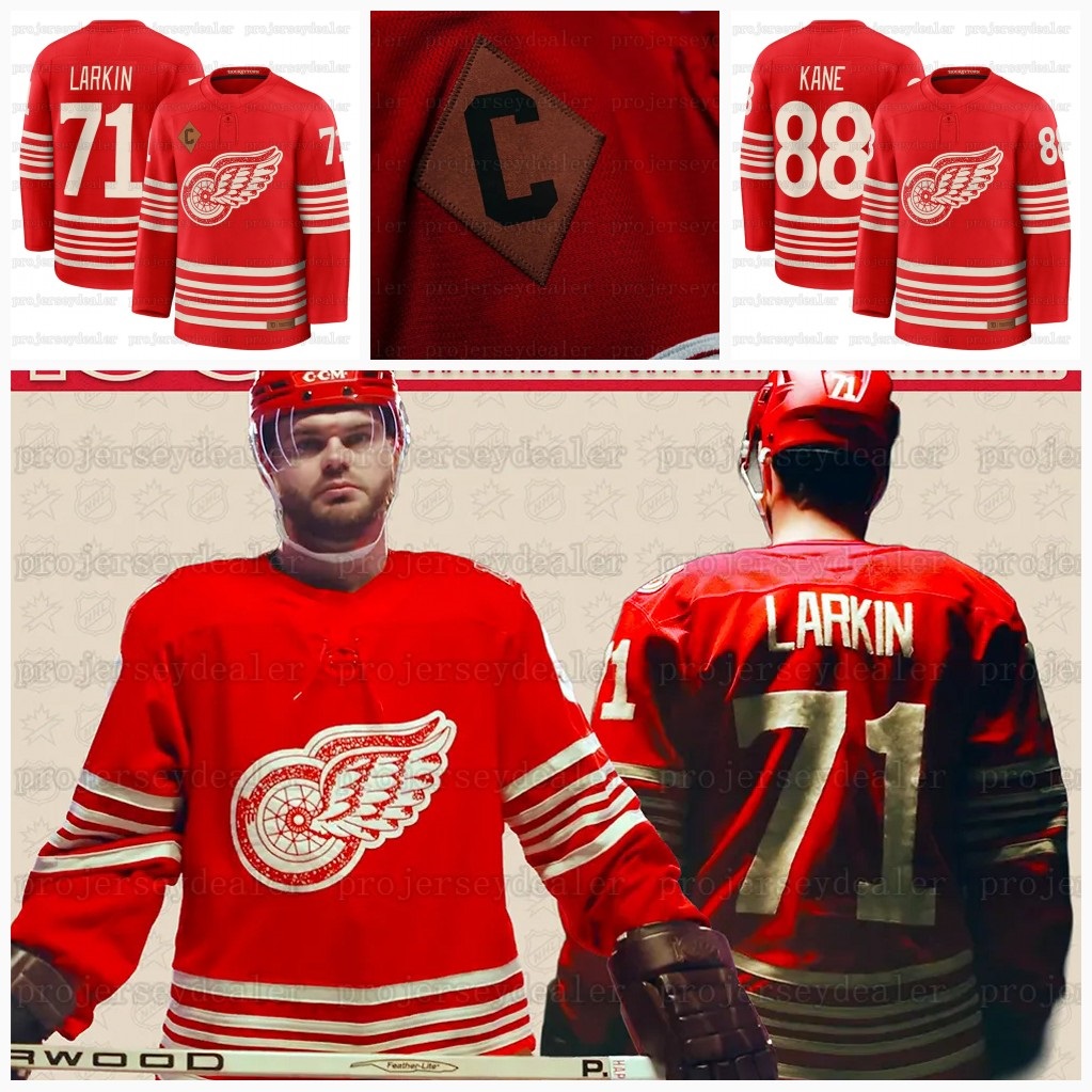 23 Lucas Raymond 2025-26 Hertiage-Rich Centennial Red Jerseys Wing Larkins Vladimir Tarasenko Patrick Kane Moritz Seider Ben Chiarot Simon Edvinsson Campbell Men
