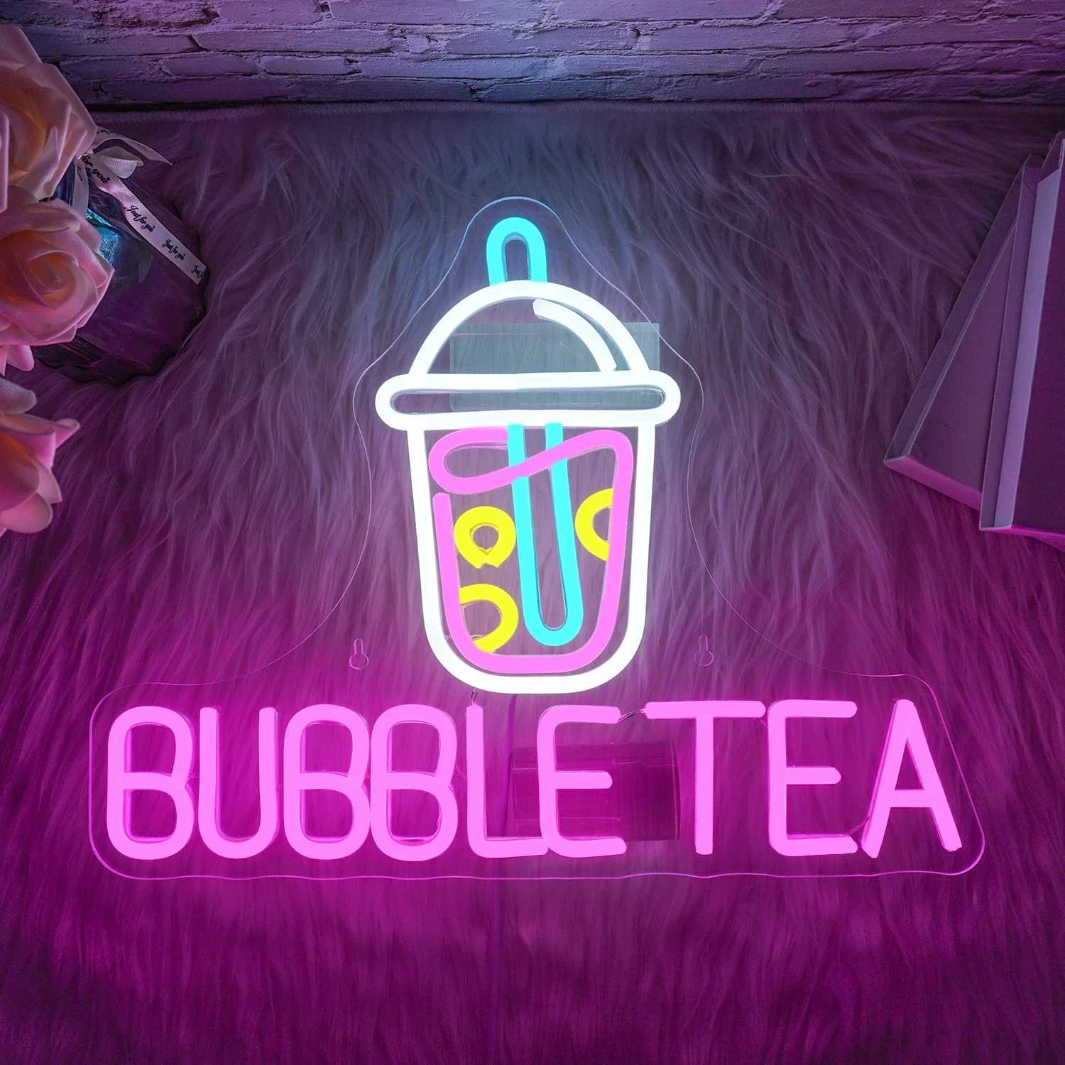 Bubble Tea Neon Sign Bright LED Boba Shop Decor Cafe Wall Light for Milk Tea Store Home Bar Trendy Gift for Boba Lovers Y250916