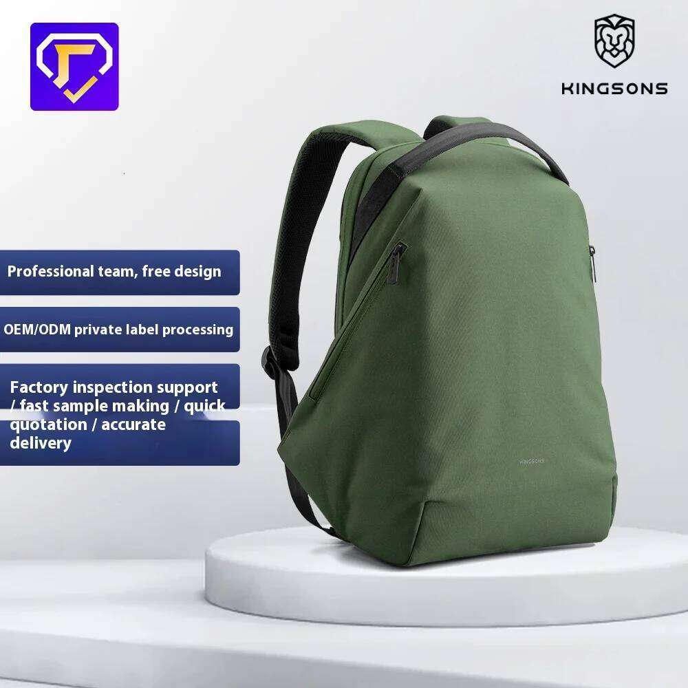 Kingsons 2025 New Recycled Poly For Men Women 15.6 inch Laptop Waterproof Travel Backpack With USB-A Charging Port