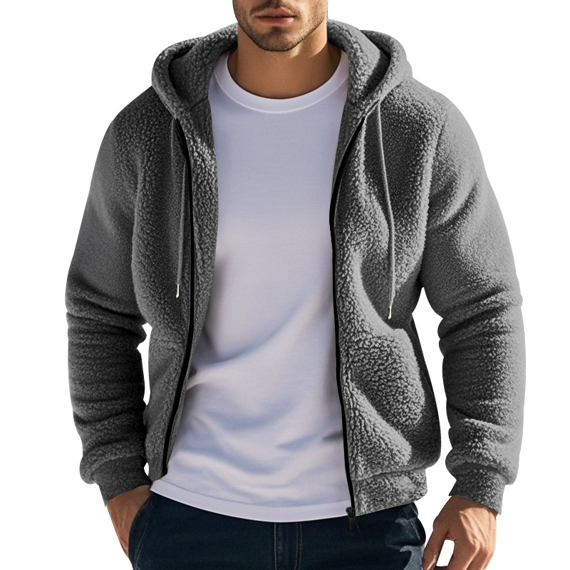 new Men Zip Up Hoodies Casual Fleece Sweatshirt Hooded Sweatshirt Autumn Winter Hoodies Mens Clothing jacket coat black gay