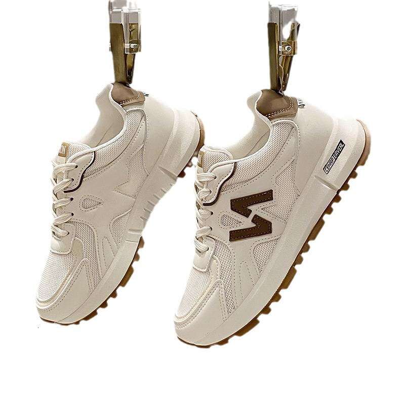 Sneakers 2025 Spring New Breathable Thick-Soled Dad Fashion Mesh Women's Casual Shoes