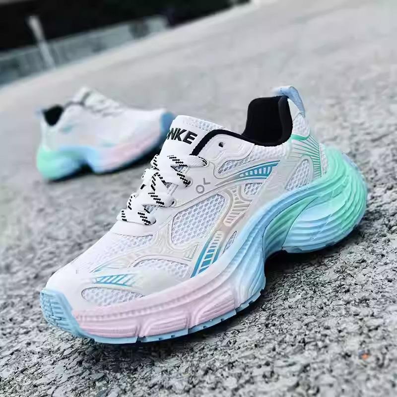 ONKE Autumn Men's Lightweight Breathable Non-Slip Sports Casual Women Thick Sole Shock Absorption Couple Running Dad Shoes GM85
