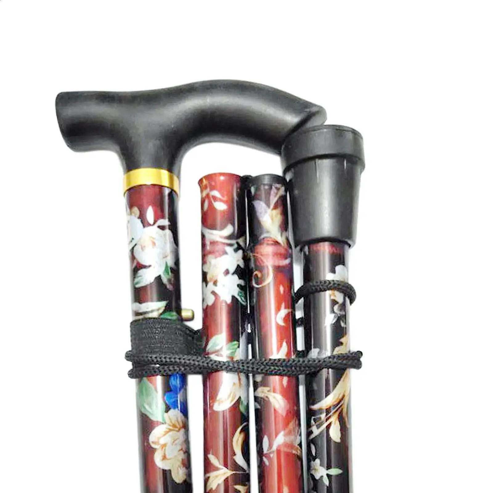 Folding Cane Lightweight Adjustable 5Section Elderly Walking Stick Travel 250916