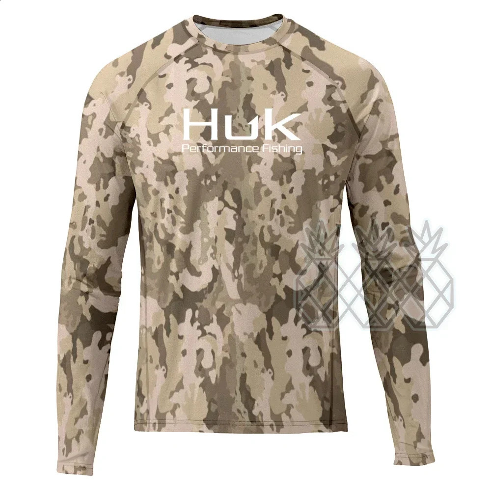 HUK Fishing Shirts Performance Apparel UPF50 Sunblock Fishing Clothing Long Sleeve Camouflage Fishing Wear Camisa De Pesca 250915