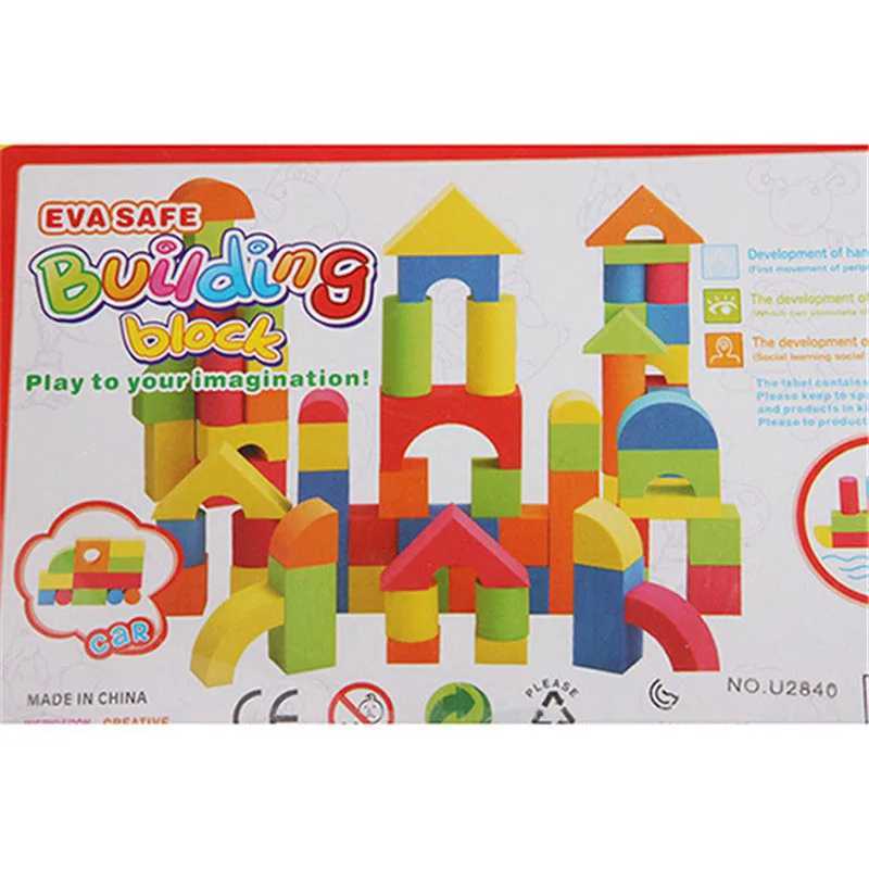 38PCS Hot Selling EVA Safe Children Building Brick Block Foam Construction Soft Toy Kid Kids Intelligence Exercise Assembled C250916