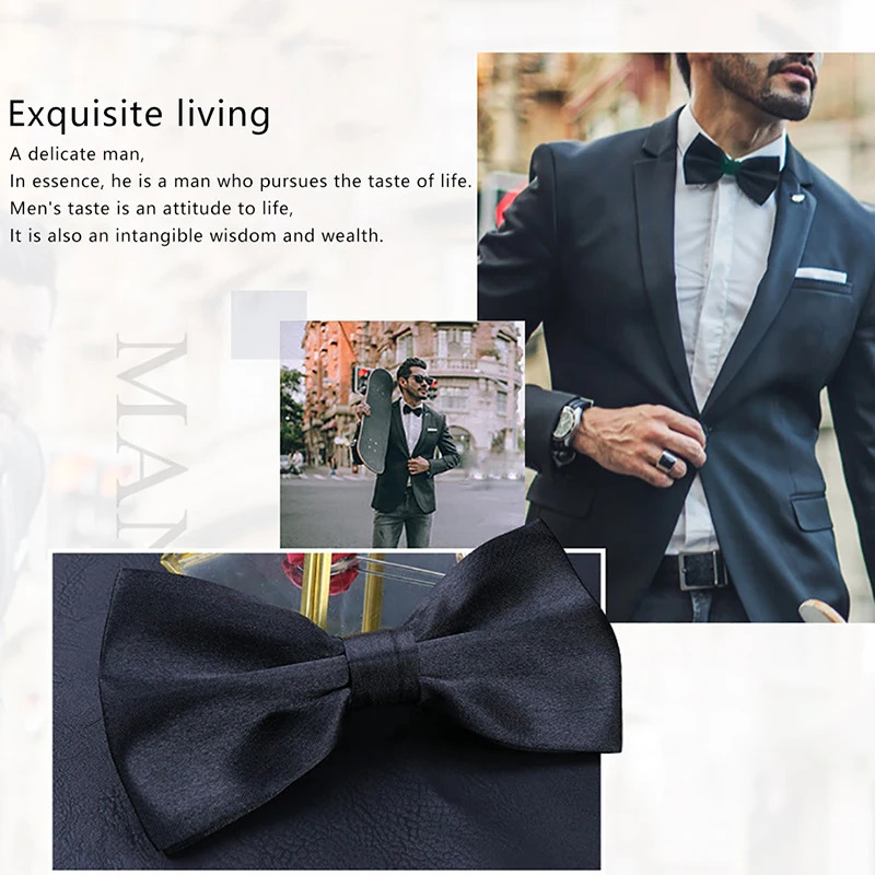 Men Ties Party Wedding Bow Tie Black Bowknot Bowtie Accessories Business Gift 250915