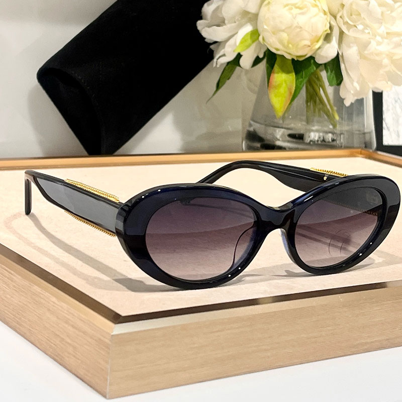 Oval Retro small frame Sunglasses 5515 Women Designer cat eye frame Glasses gradually gray lens Eyewear UV400 protection Summer Womens party sunglasses
