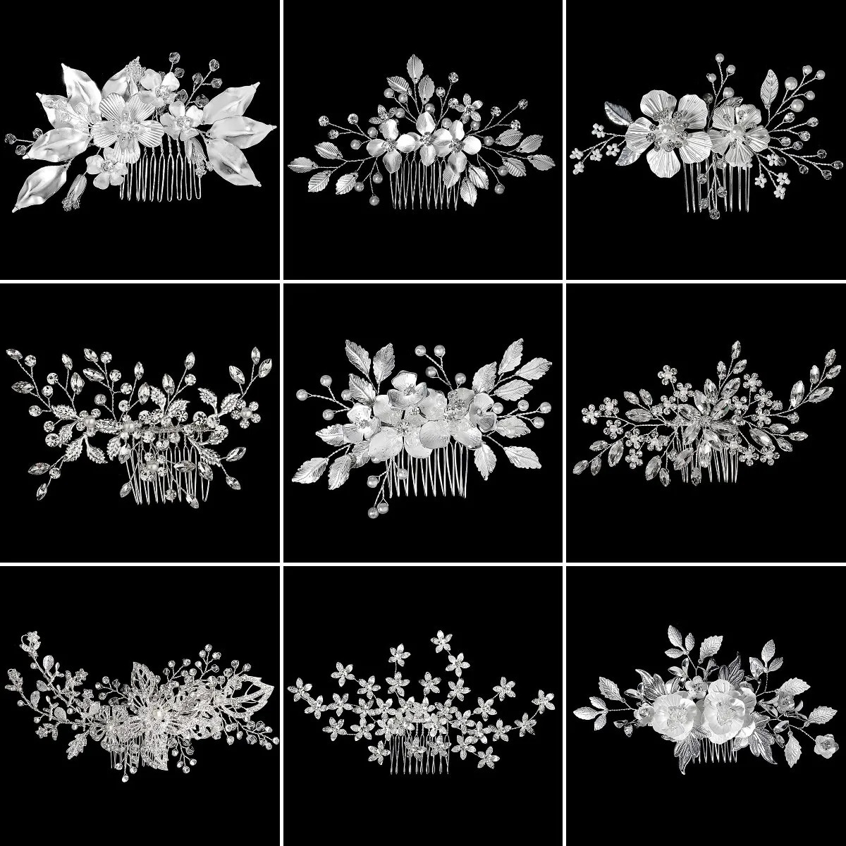 Silver Color Rhinestone Wedding Hair Comb Pearl Crystal Hair Accessories for Bride Ornament Prom Bridal Flower Headpiece Jewelry 250915