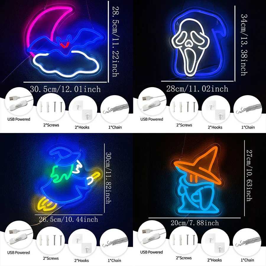 Halloween Series Neon Sign For Wall DecorLight Up Sign For BarPartyBedroomMan Cave DecorationHalloween Gifts For Adults Y250916
