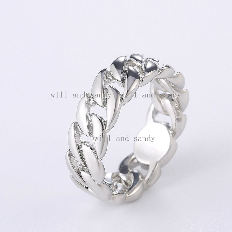 Tow Tone Chain Chunky Ring Designer Jewelry for Men Women Wedding Promise Ring Silver Gold Hip Hop Finger Tail Band Rings Fashion Jewelry Will and San