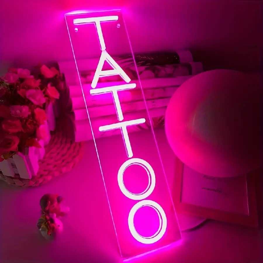 Tattoo Neon Sign For Spa Beauty Room Nail Brows Lashed Salon Studio LED Wall Art Decor For Business Stores Barber Shops Y250916