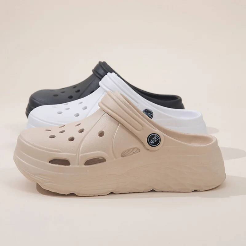 Women's Fashion Platform Summer 2025 Thick Sole Soft Eva Clogs Garden Shoes for Women Hollow Out Non Slip Beach Sandals ddmymonkey