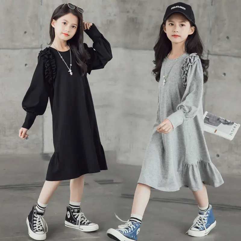 2024 Kids Girls Dress Spring Autumn Children Sweater Loose Dress Casual Long Sleeve Dresses for Girl Teen 6 7 8 9 10 11 12 Years C250916