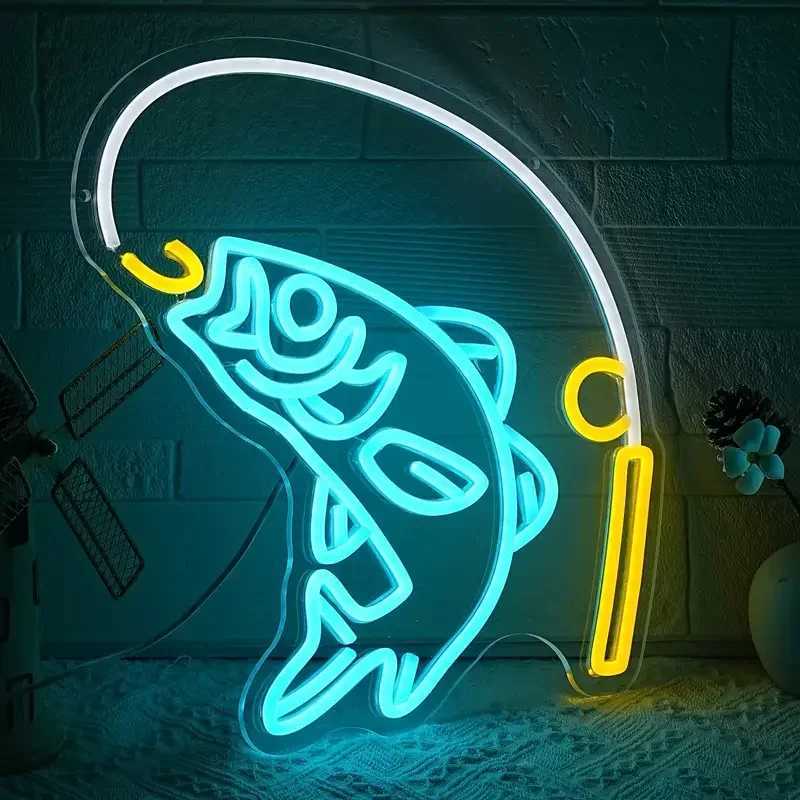 Fishing Neon Sign Dimmable Room Decoration Fly Fishing Neon Sign for Wall Decor Led USB Go Fishing Sign For Gear Store Y250916