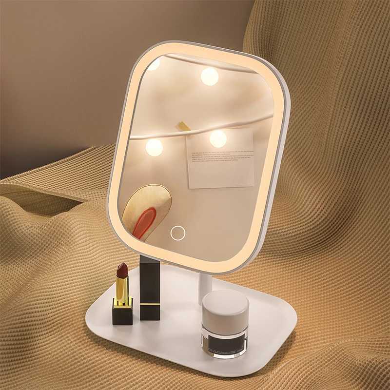 LED Light European Makeup Mirror Desktop Folding Makeup Mirror With Light Fillin Desktop Vanity Mirror Desktop Mirror C250916
