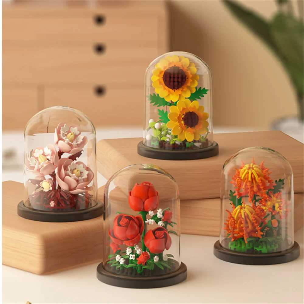 Eternal Flower Bouquet Bonsai Potted Plant Micro Building Blocks Model Home Decoration Toy For Kid Birthday Gift C250916