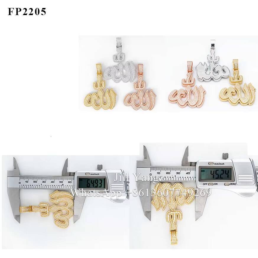 Religious Jewelry Protection Allah Pendant Moissanite Pendants Baguette Iced Out Jewelry Custom Moissanite Pendant