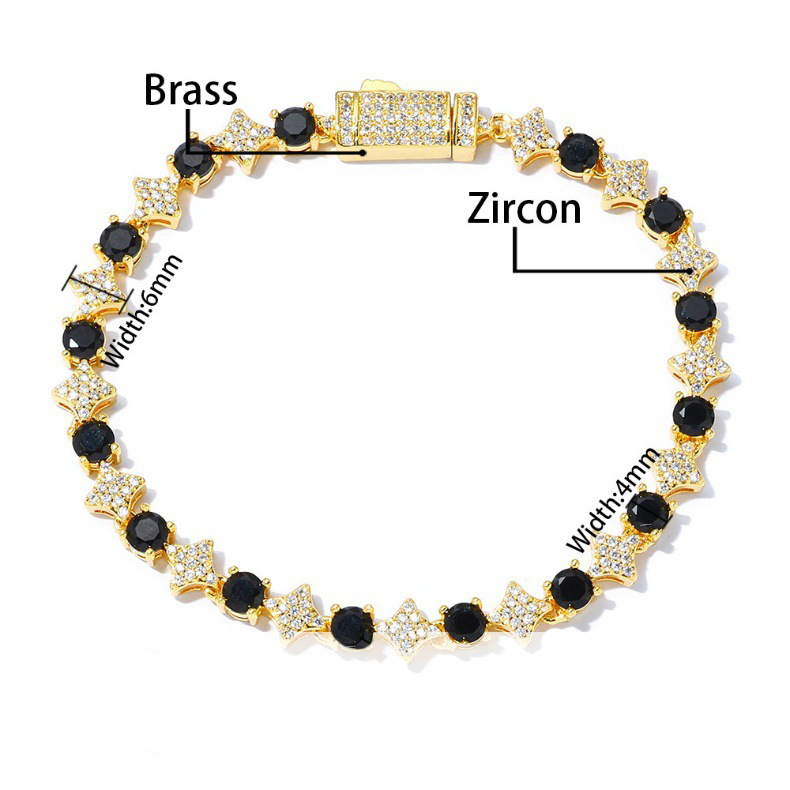 Hip Hop Charm Cross Stars Tennis Chain Necklace Bracelets 5A Zircon Jewelry With Spring Clasp