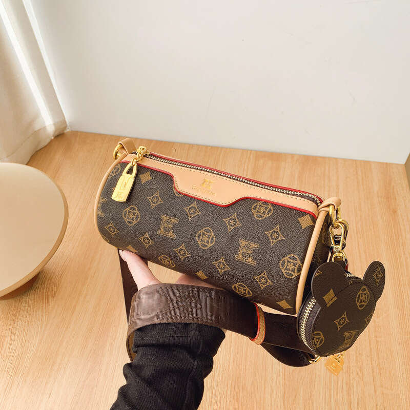 Luxury Bags Designer Bag Fashion Wide Strap Cylinder Bag for Women 2025 New Pattern Printed Pillow Bag Shoulder Crossbody Bag