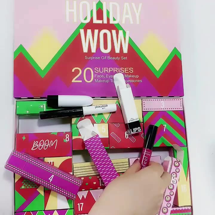 Decoration Calendar Advent Make Set Chritma Countdown Calendar For Girl Women Liptick Eye Shadow Concealer Makeup FY1096