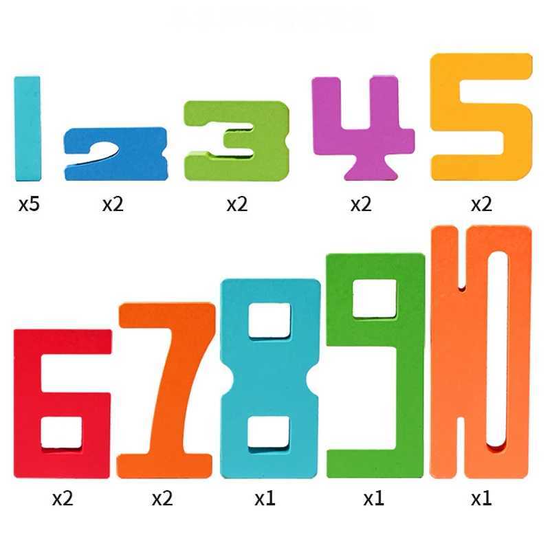 20PCS Wooden Number Stacking BlocksMontessori STEM Educational ToysToddler Learning Gift for Boys Girls Ages 38 Years C250916