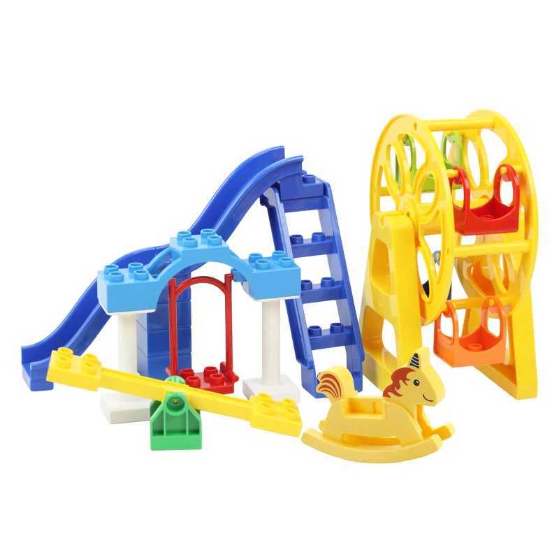 Big Building Blocks Playground Pipeline Parts Slide Ladder Swing Compatible Bricks Sets Baby Assemble Education Montessori Toys C250916