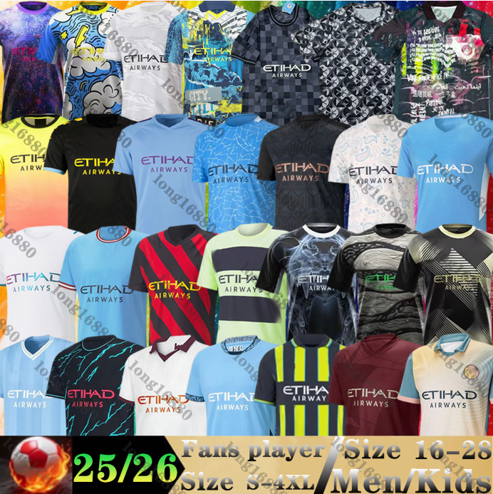 2024 2025 Man Citys HAALAND GREALISH SOCCER JERSEYS 19 20 21 22 23 24 25 26 DE BRUYNE FODEN Doku MARMOUSH GUNDOGAN KUN AGUERO G.JESUS Man City football shirts men uniforms