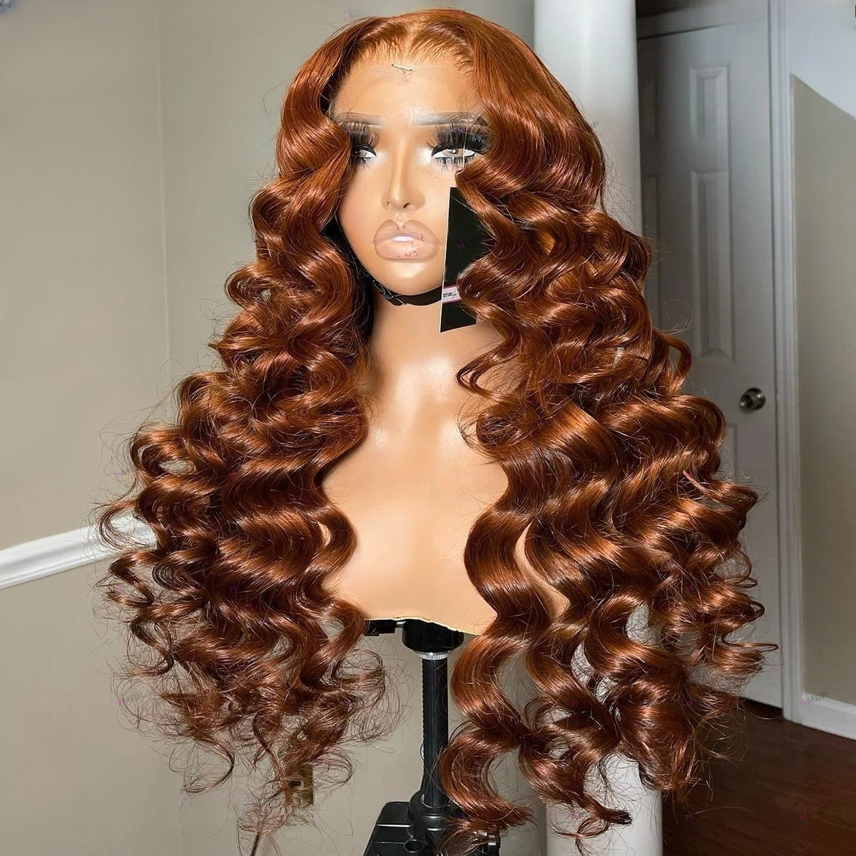 Ginger Wig 180 Density Deep Wave Frontal Wig Brazilian Curly Wig Water Wave Lace Front Wigs Simulation Human Hair Wigs Wear And Go For Women Pre Pluck
