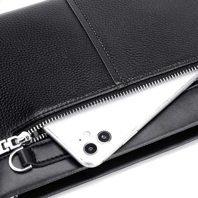Sacchi kangaroo mens new leather handbag leisure travel first layer cowhide envelope zero wallet