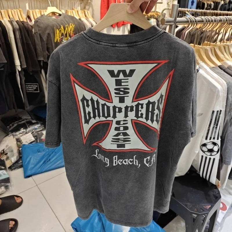 Casual West Choppers TShirt Trendy Streetwear Breathable Fabric Loose Fit Daily Outfit250915