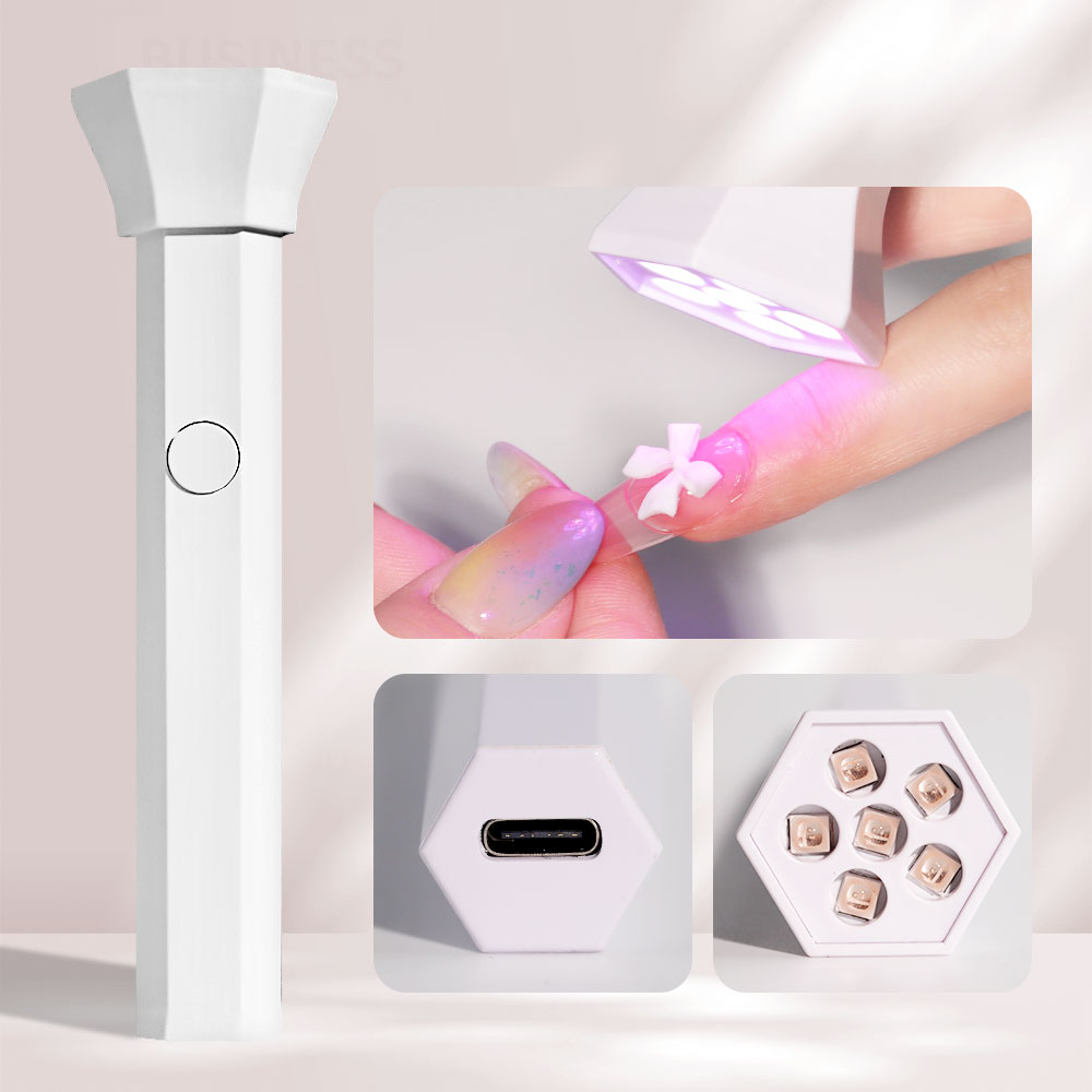 ANRLO Professional UV Nail Lamp, LED, 6 UV Lights, Handheld Design, Dual Timer 45/60s, USB Rechargeable, Eye Protection Technology (Handheld Nail Drye