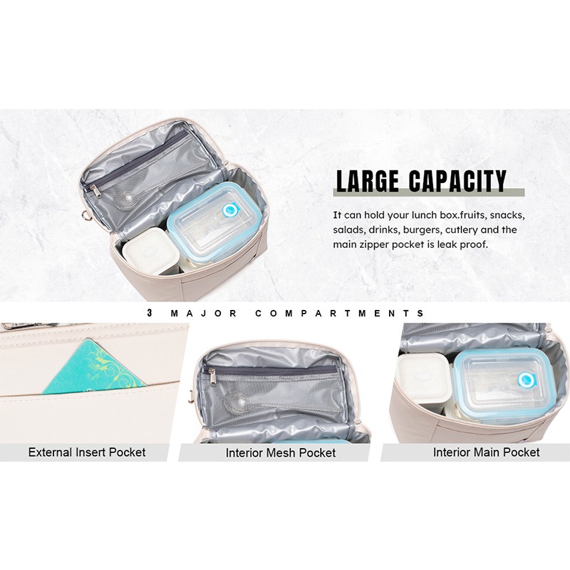 Icedog-insulated lunch bags for women lightweight waterproof cooler bag with nylon exterior thermal lunch box for work, office, picnic outdoor activit