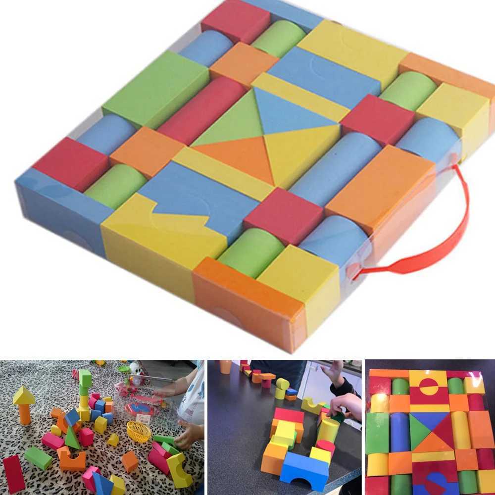 38PCS Hot Selling EVA Safe Children Building Brick Block Foam Construction Soft Toy Kid Kids Intelligence Exercise Assembled C250916