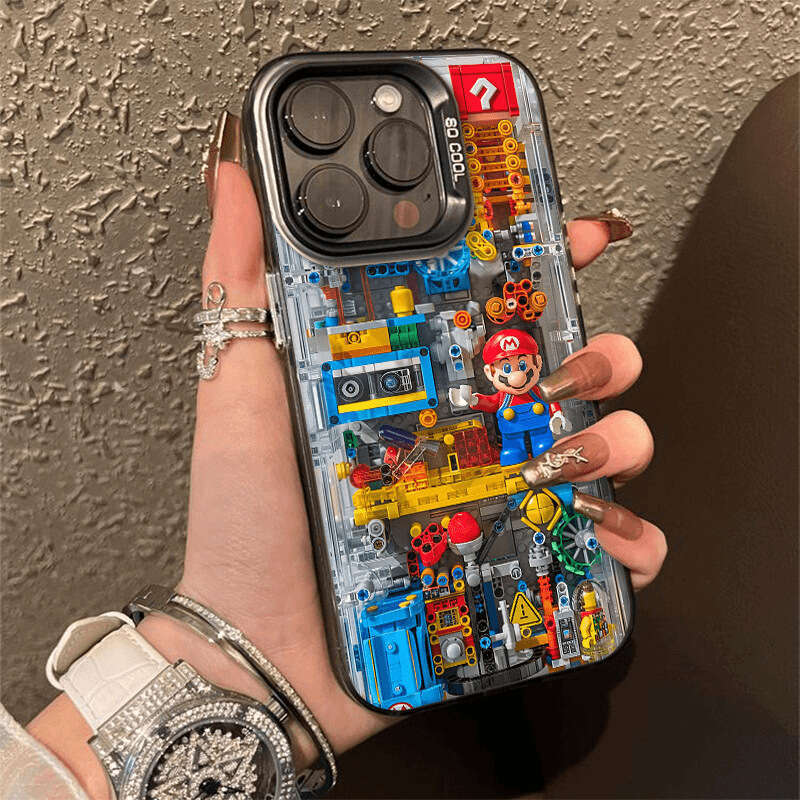 Mechanical Mario Compatible With Apple 17 Phone Iphone 16/13 Silver Case 15/14 Plus Trendy 12 Shockproof