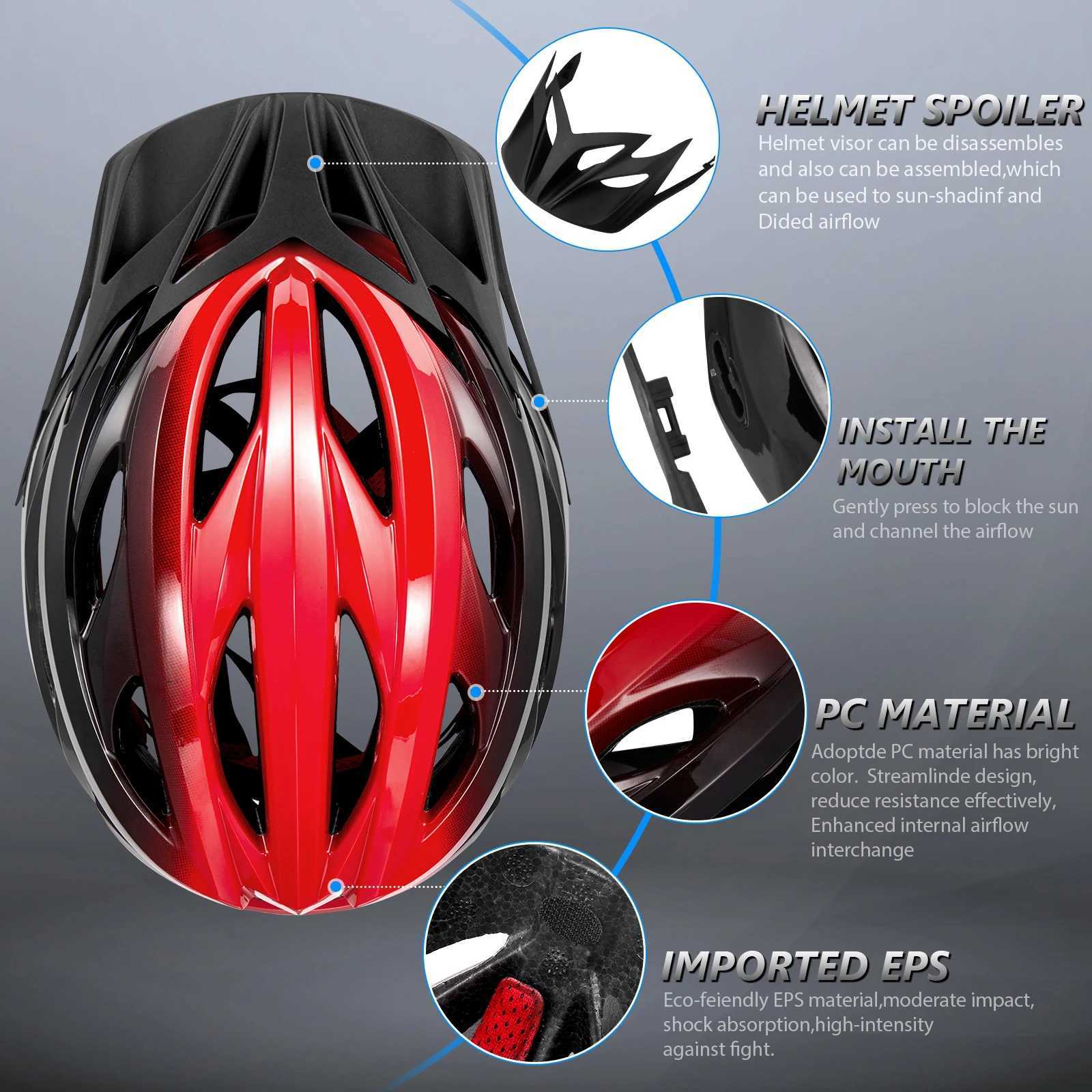 Bike Helmet Bicycle Helmet for Adult Men Women Mountain Road Cycling Helmets with Dial Fit Adjustment Detachable Visor J250916