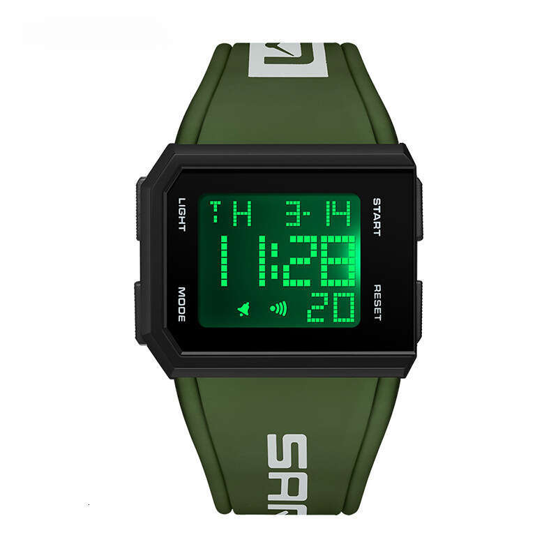 DHwatches Sanda Square Watch Men and Women, Single Display Luminous Electronic Watch, Multifunctional Personality Wristwatch for Teenagers