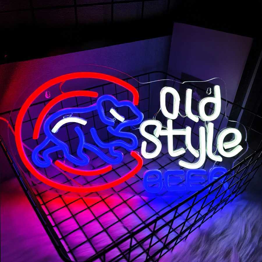 Old Style Beer Neon Sign For Wall DecorLight Up Sign For Man CaveBeer BarRestaurantClubHotel Party DecorUSB Powered Y250916