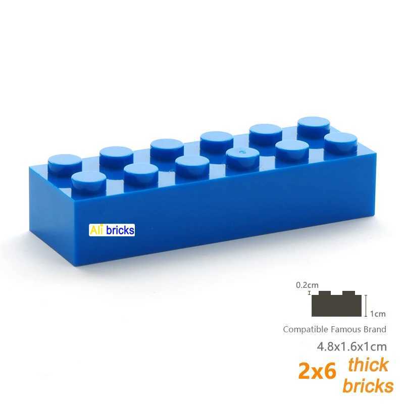 40pcs Bulk Building Blocks Thick Figures Bricks 2x6 Dots Educational Creative Size Compatible With 2456 Plastic Toy for Children C250916