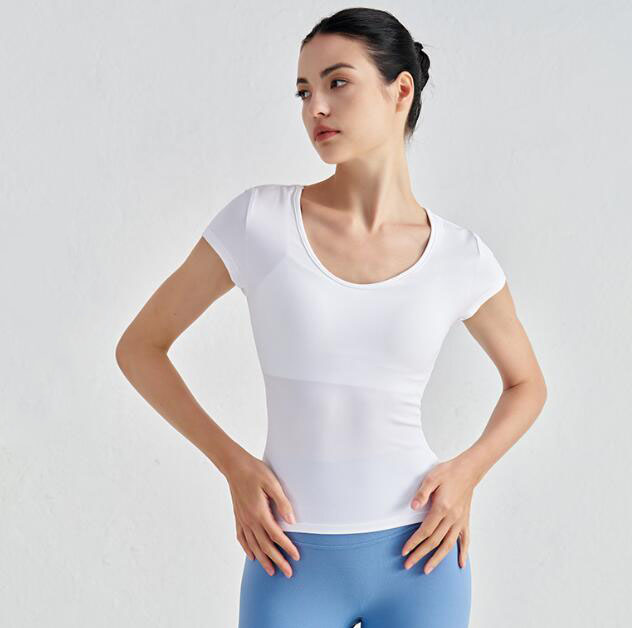 Comfortable Sports Short Sleeved Fitness Top Casual Yoga Suit Waist Slimming Yoga T-shirt for women Aerobics Gymnastic Pilates Tops Mysterybox Store