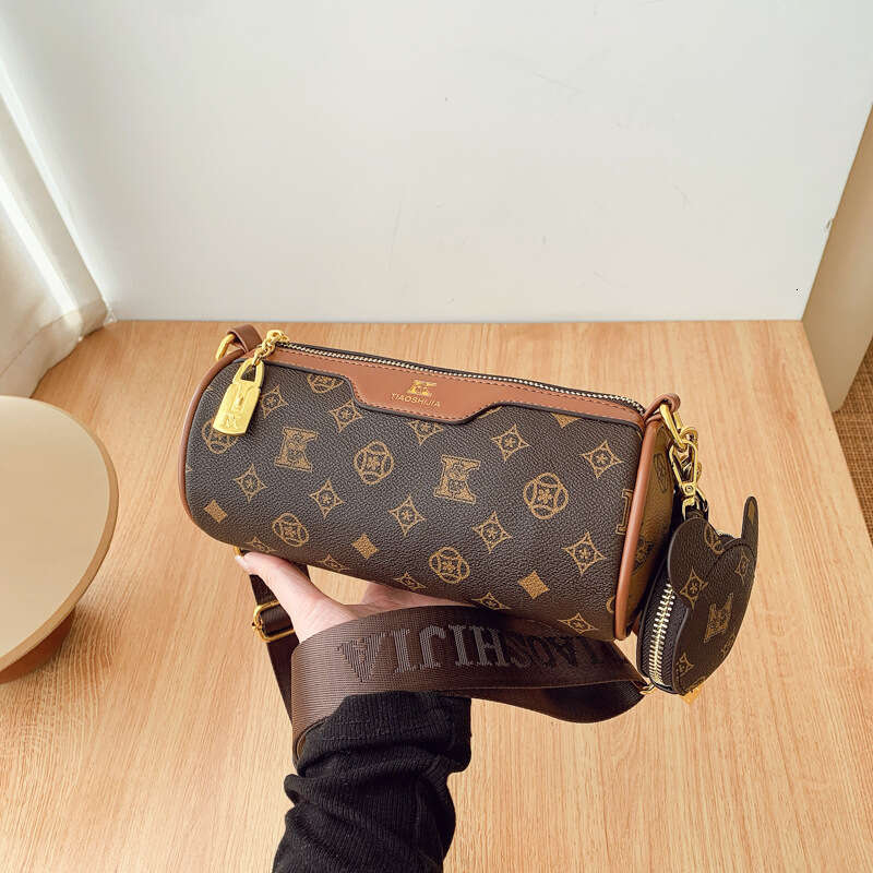 Luxury Bags Designer Bag Fashion Wide Strap Cylinder Bag for Women 2025 New Pattern Printed Pillow Bag Shoulder Crossbody Bag